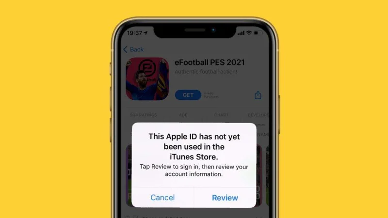 Betulkan: Apple ID ini belum lagi digunakan dengan App Store