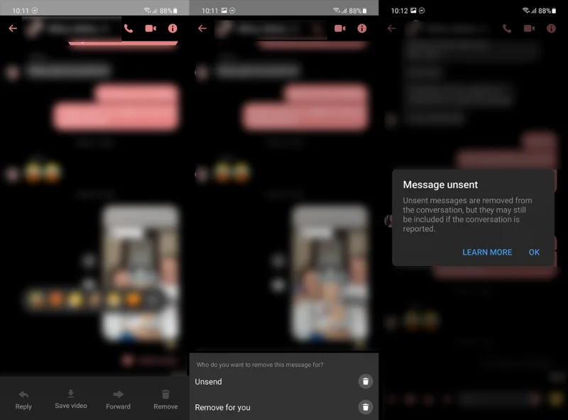 Facebook Messenger'da gönderilen bir video nasıl silinir