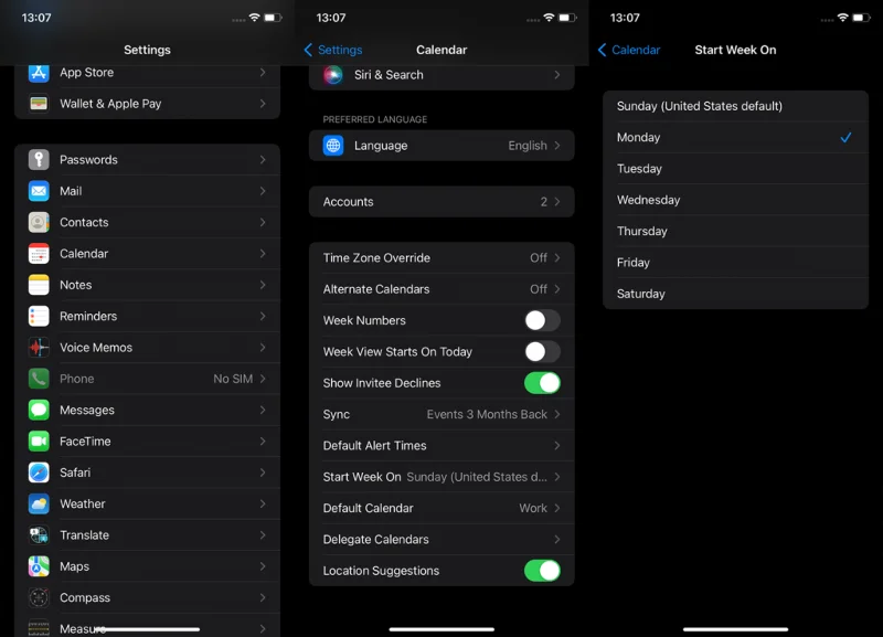 Configuración del Calendario de Apple