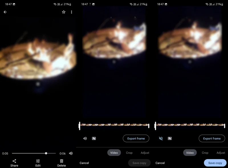 Bagaimana untuk mengalih keluar bunyi daripada video pada Android