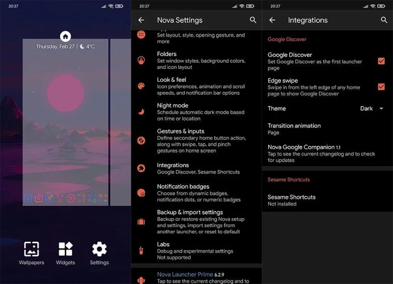 Configuración de Nova Launcher para Google Now