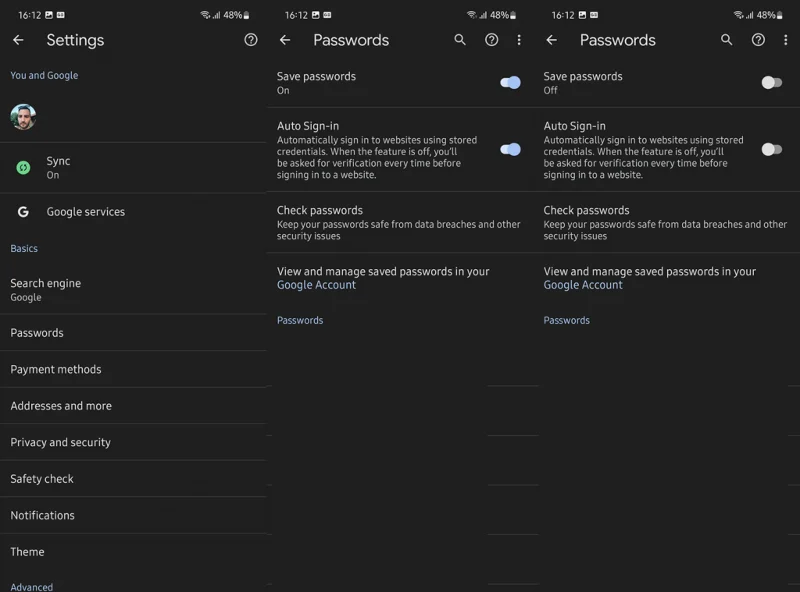 Lumpuhkan Pengurus Kata Laluan Google dengan arahan ini