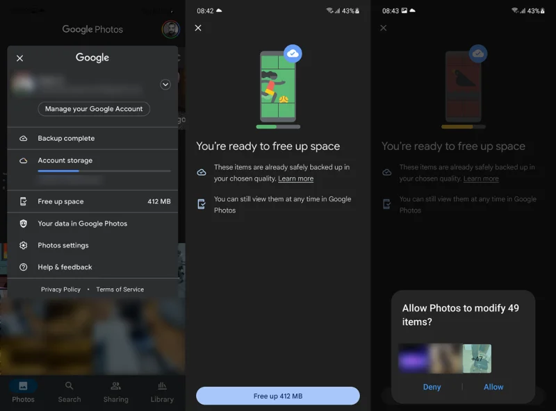 Correction&nbsp;: Libérer de l'espace ne fonctionne pas dans Google&nbsp;Photos