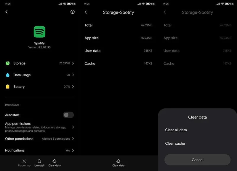 Düzeltme: Spotify, Android'de bildirim çalmaya çalışıyor