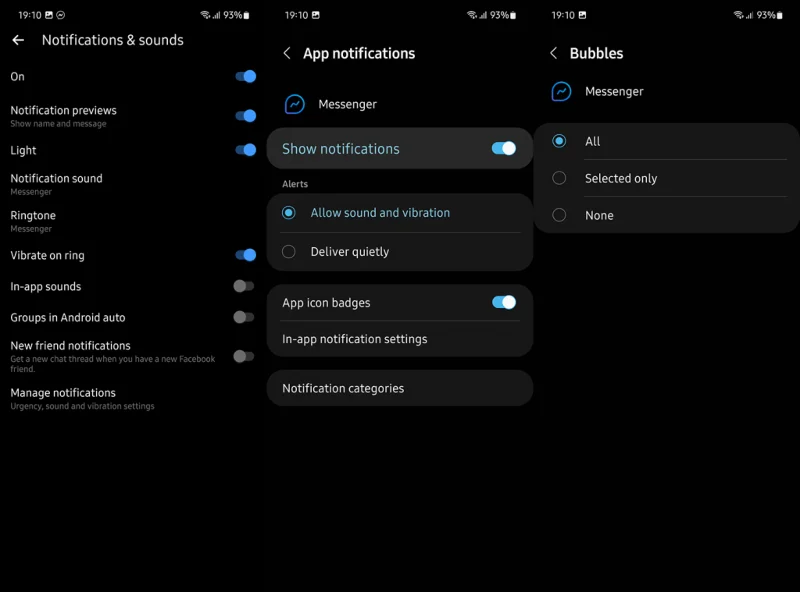 Gelembung Messenger tidak dipaparkan pada telefon anda?  Semak langkah ini