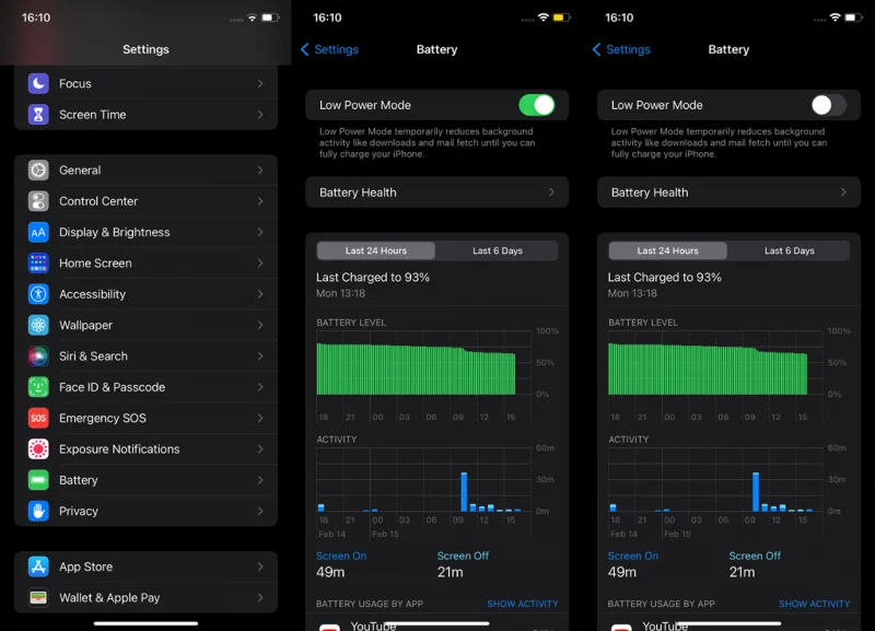 Disattivare il Risparmio batteria su iOS