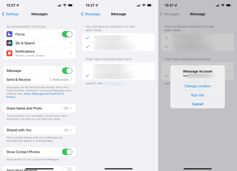 Düzeltme: "iCloud ve iMessage hesapları farklı olduğu için iCloud'daki mesajlar kullanılamıyor"