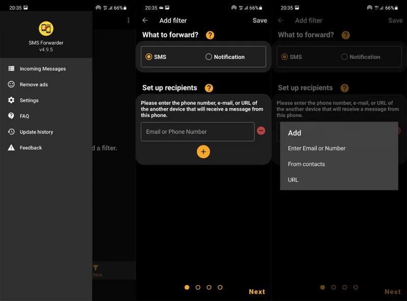 Bagaimana untuk memajukan mesej teks secara automatik pada Android?