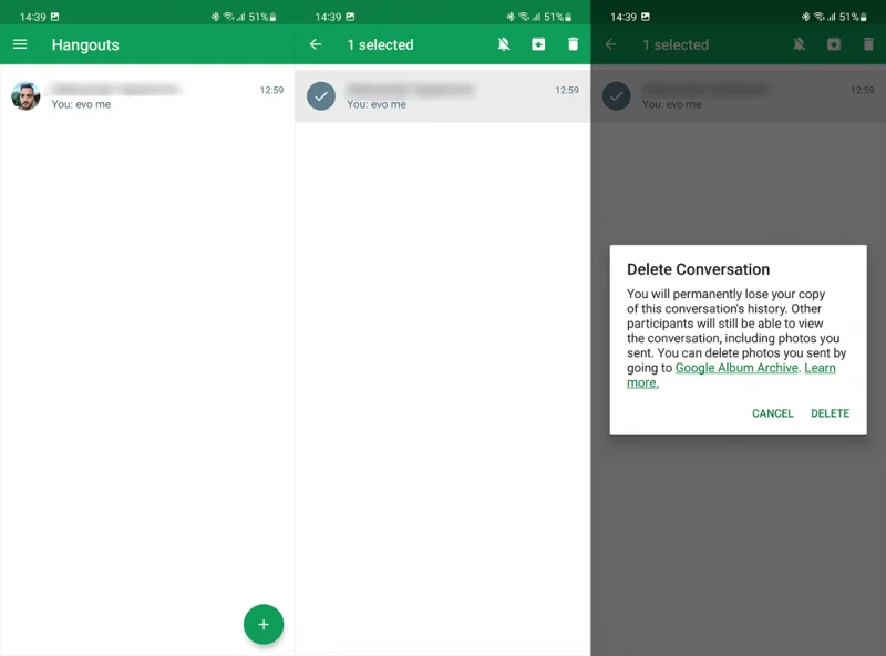 Aquí se explica cómo eliminar mensajes en Hangouts (EXPLICACIÓN)
