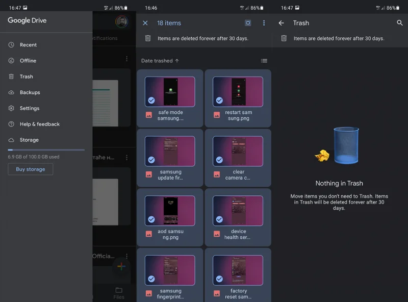 Vider la corbeille de Google Drive