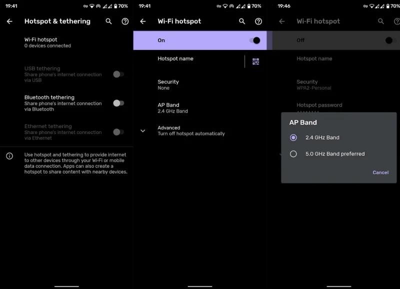 Cara menyediakan tempat liputan Wi-Fi pada Android 11