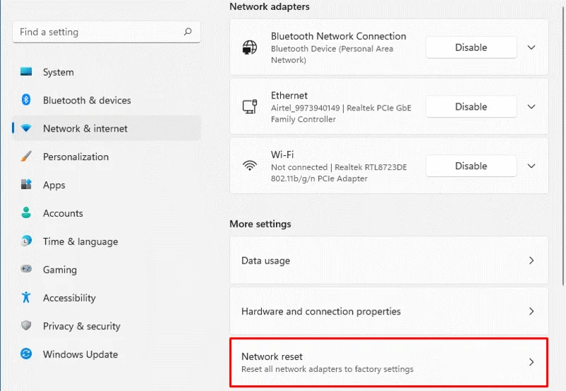 8 Fixes “VirtWiFi Has No Internet Access” Windows 11