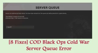 [8 수정] COD Black Ops 냉전 서버 대기열 오류