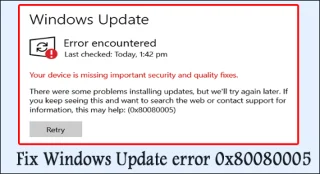 Windows 업데이트 오류 0x80080005 수정 [10가지 검증된 수정 사항]