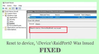 8 correctifs pour « Réinitialisation sur lappareil, \Device\RaidPort0 a été émis »