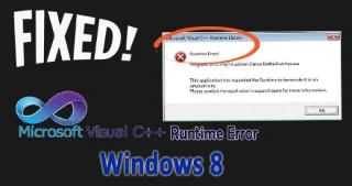 고급 시작/다시 시작 시 Windows 8 C++ 런타임 오류