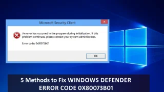 Windows Defender 오류 코드 0x80073b01을 수정하는 5가지 방법