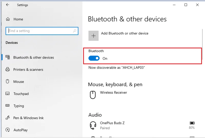 Bluetooth設定