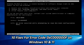 Windows 10 및 11의 오류 코드 0xC000000F에 대한 10가지 수정 사항