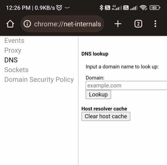 Chrome://net-internals/#dns Clear Host Cache on Chrome