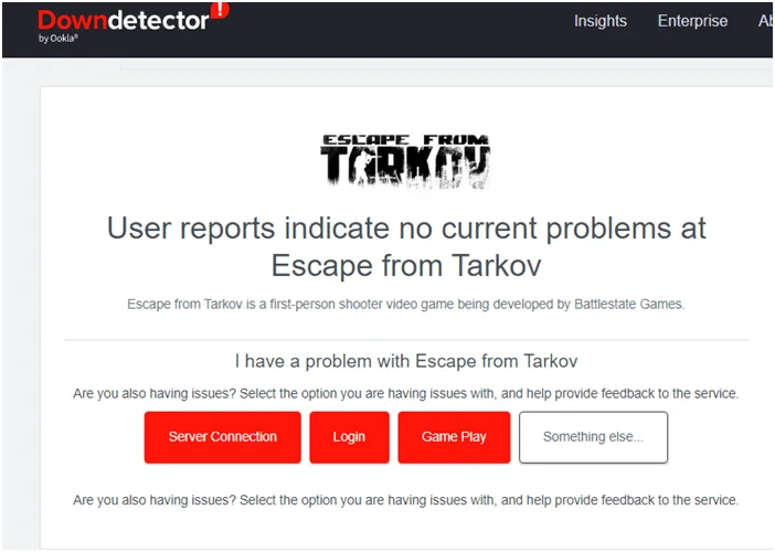 Escape from Tarkov Server Status