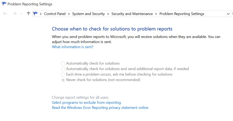 ¿Cómo habilitar o deshabilitar el informe de errores de Windows en Windows 10?