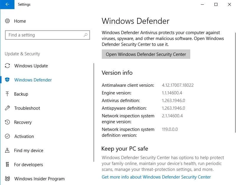 Controllare il sistema per malware