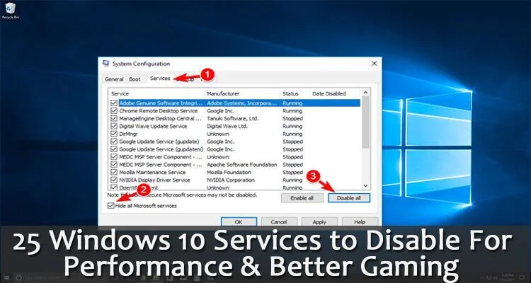 25 Windows 10-Dienste zum Deaktivieren für Leistung und besseres Spielen