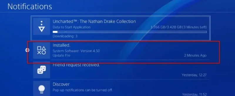 Установка обновления прошивки PS4