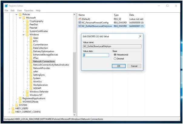 Bagaimana untuk mengalih keluar Segitiga Kuning pada Sambungan Rangkaian Windows 10