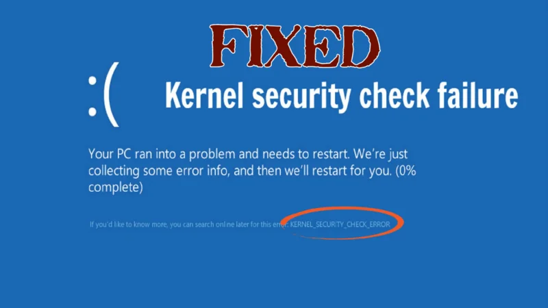 Ralat Kegagalan Keselamatan Semakan Kernel