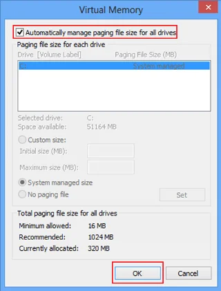 วิธีแก้ไขหน่วยความจำเสมือนต่ำใน Windows 8/8.1