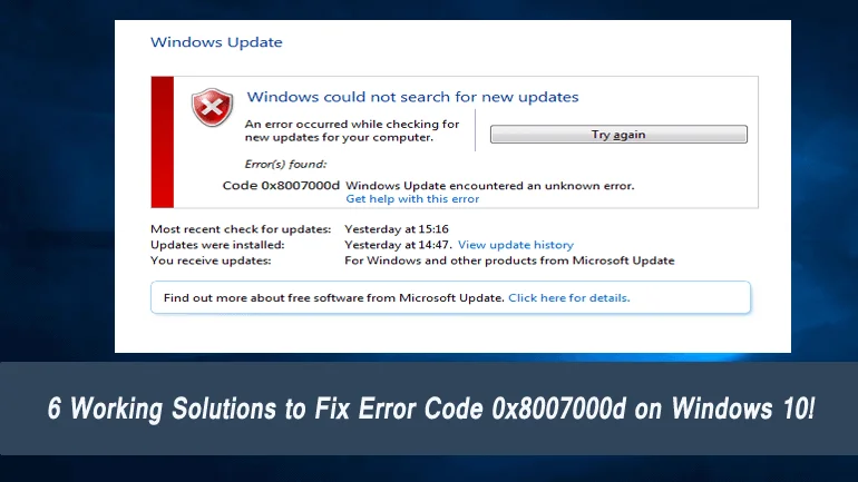 6 Penyelesaian Berfungsi untuk Membetulkan Ralat 0x8007000d dalam Windows 10!