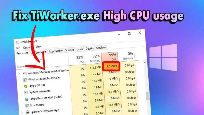 Las 9 mejores soluciones para reparar fácilmente el alto uso de la CPU "TiWorker.exe"