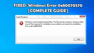 RISOLTO: errore di Windows 0x80070570 [GUIDA COMPLETA]