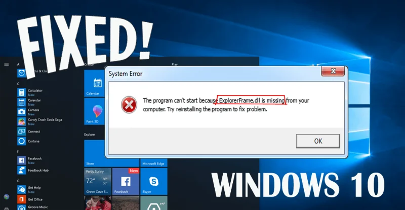 ¿Cómo reparar el error Explorerframe.dll en Windows 10?