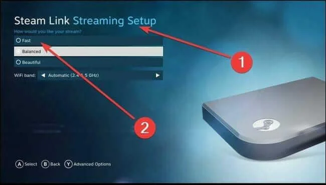 Configuración de transmisión de Steam Link