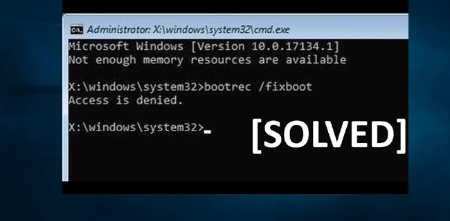 Come risolvere Bootrec / Fixboot Access è negato Errore di Windows 10?