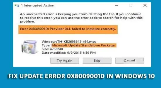 Bagaimana untuk Membetulkan Ralat Kemas Kini 0x8009001D dalam Windows 10
