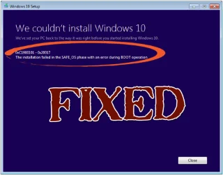 Bagaimana untuk Membetulkan Tidak Dapat Memasang Ralat Windows 10 0XC1900101 – 0x20017?