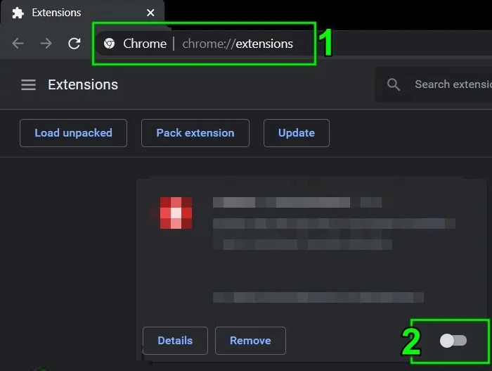 Deshabilitar extensiones en Chrome