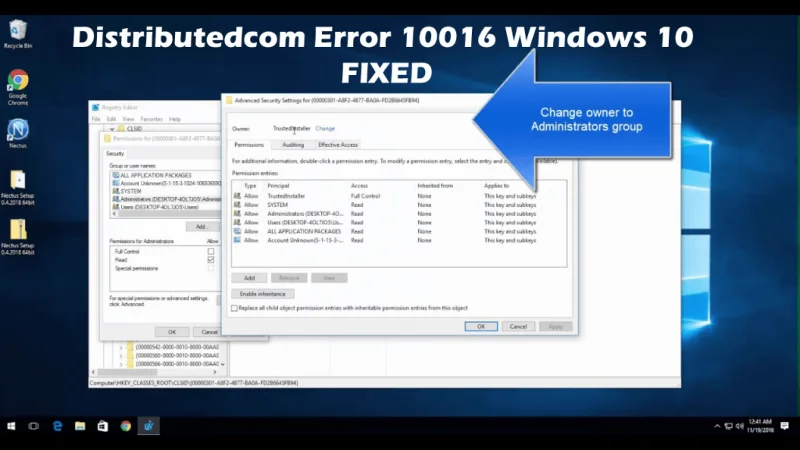 Error de Distributedcom 10016 Corrección de Windows 10