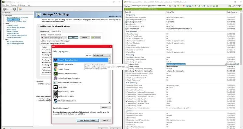 Configurações Nvidia