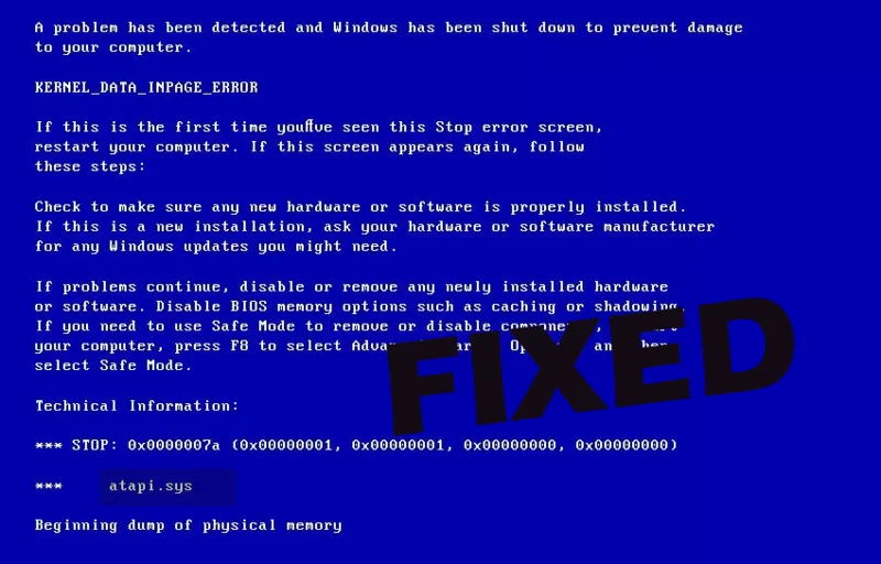 [SOLVED] Bagaimana untuk Membetulkan Ralat Skrin Biru ATAPI.SYS dalam Windows?