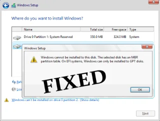 FIX: Windows Tidak Boleh Dipasang pada GPT Cakera ini [Panduan Pakar]
