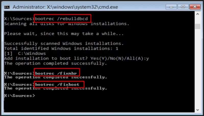 Как исправить ошибку Bootrec / Fixboot Access Is Denied Windows 10?