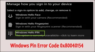 6 arreglos rápidos para resolver el código de error de PIN de Windows 0x80040154