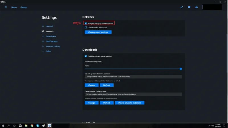 Modifier les paramètres Uplay