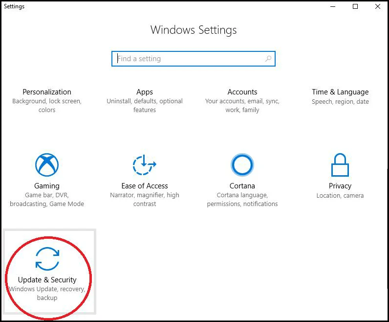 Configuración de Windows