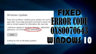 Bagaimana untuk Membetulkan Kod Ralat 0x80070643 pada Windows 10